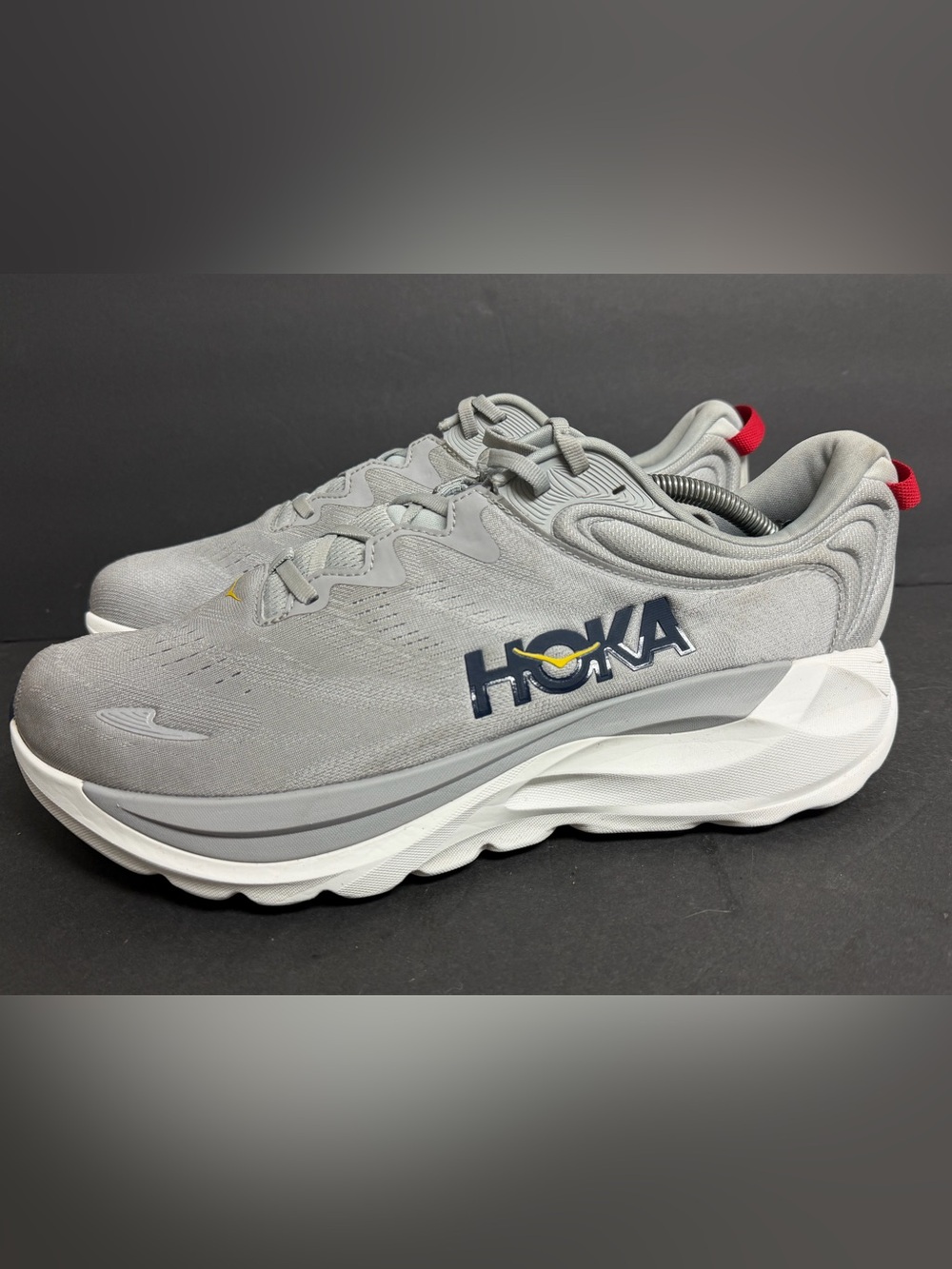 Hoka One One Gaviota 6 Mens 12.5 4E X-Wide Gray Stardust Running Shoes WORN ONCE